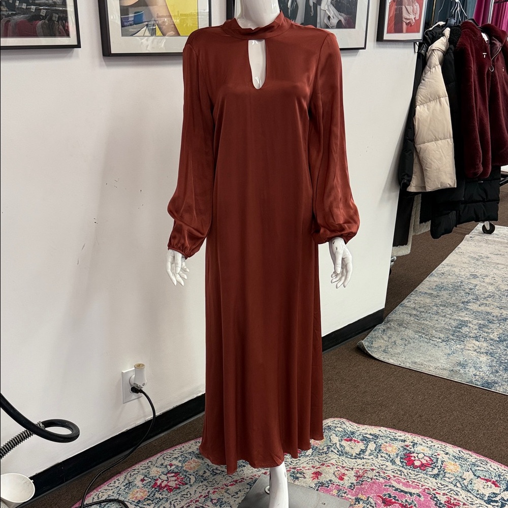 Elegant Long Sleeve Rust Dress NWT